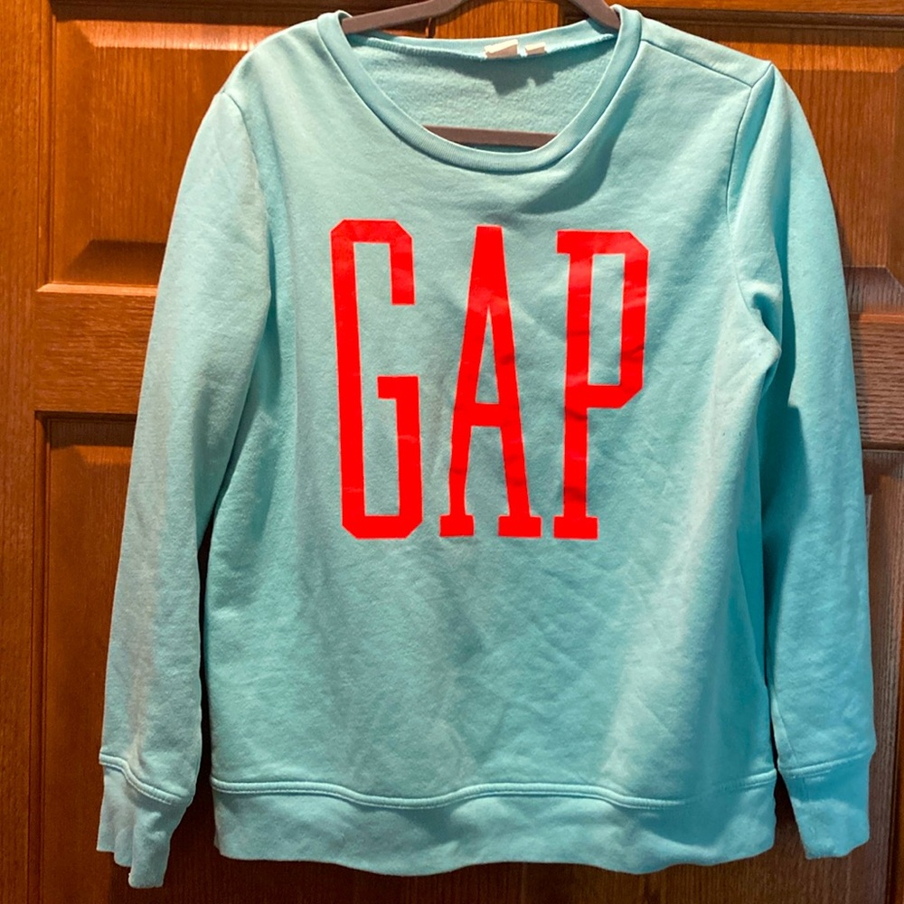GAP Green and Pink Logo Sweatshirt - M